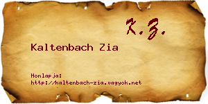Kaltenbach Zia névjegykártya
